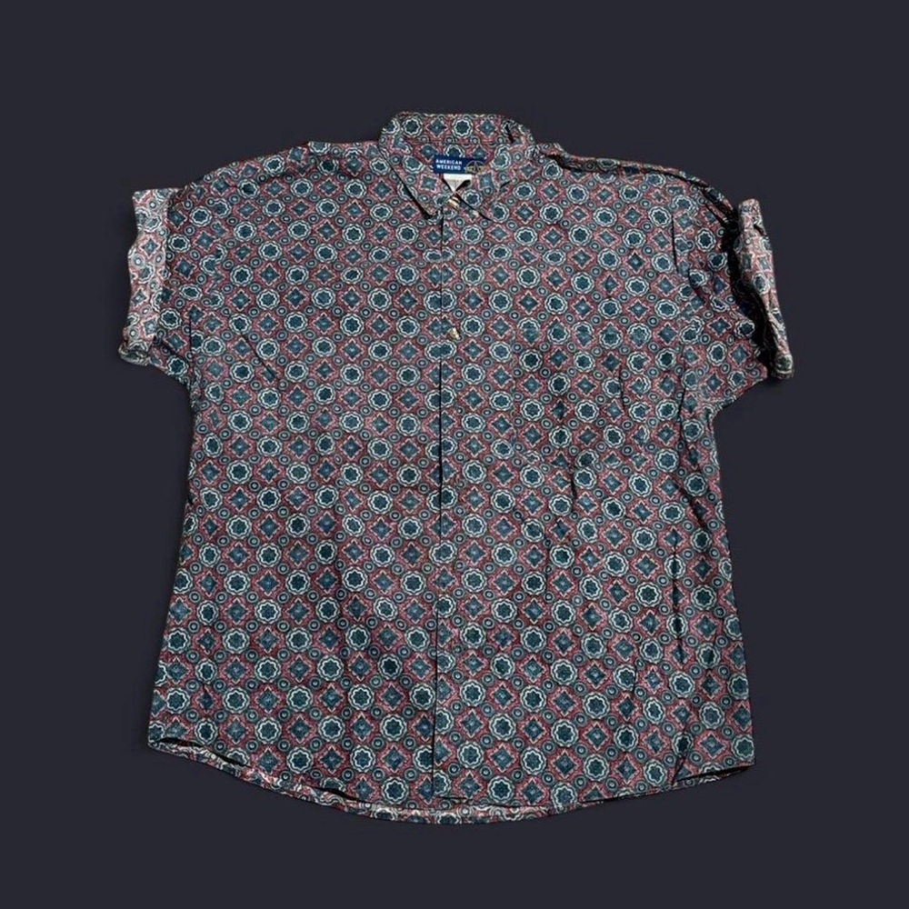 Men's Geometric Print Short Sleeve Shirt